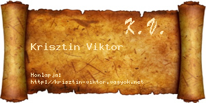 Krisztin Viktor névjegykártya